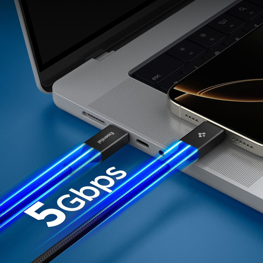 USB-C Data and Charging Cable - USB-C Spigen EB10010CC, 100W, 1m, Black ACA09459