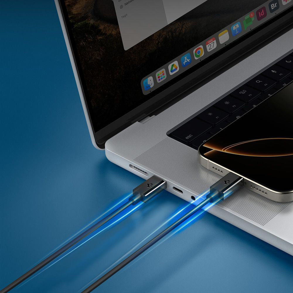 Cavo Dati e Ricarica USB-C - USB-C Spigen Essential, 60W, 1m, Nero ACA08718