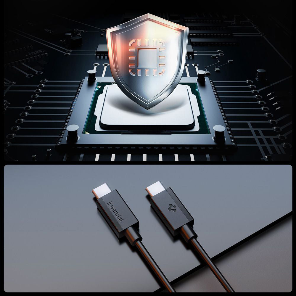 Cavo Dati e Ricarica USB-C - USB-C Spigen Essential, 60W, 1m, Nero ACA08718
