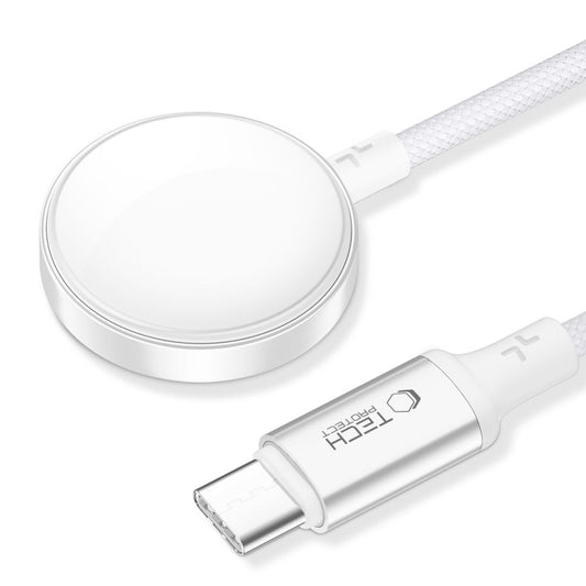 Caricabatterie Wireless Tech-Protect MC02 Ultraboost C per Apple Watch Series, USB-C, Bianco
