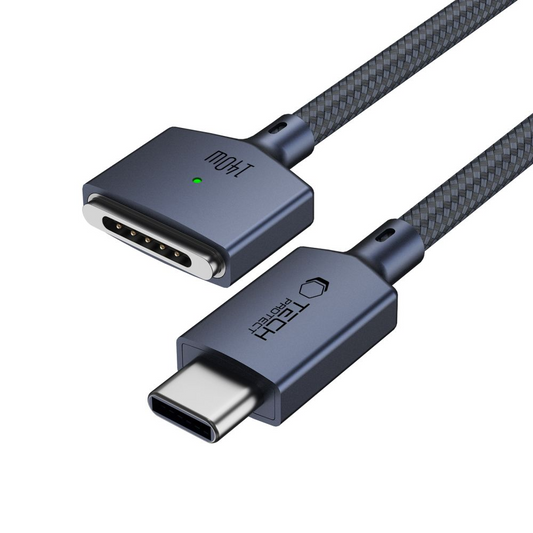 Cavo di Ricarica Tech-Protect MMC01 Ultraboost, USB-C - MagSafe 3, 140W, 2m, Blu Navy