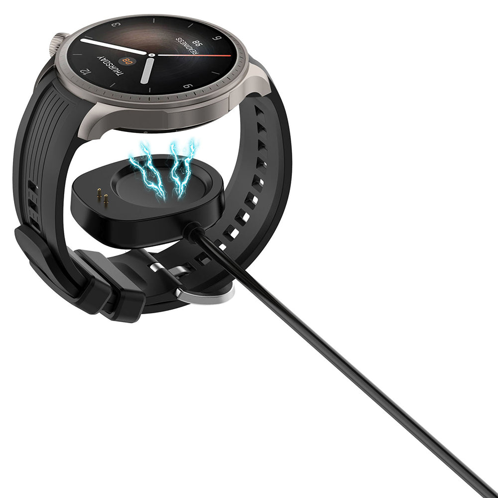 Techsuit THA4 Charging Cable for Amazfit T-Rex 3 / Balance, USB-A, Black