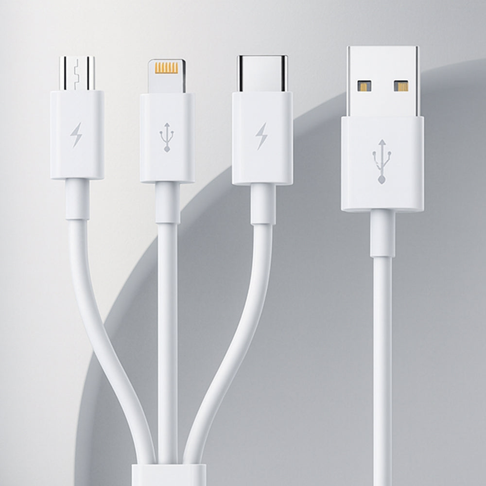 Cavo di Ricarica USB-A - Lightning / microUSB / USB-C Baseus 3in1, 100W, 1.5m, Bianco P10377705213-00