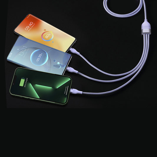 Cavo di Ricarica USB-A - Lightning / microUSB / USB-C Baseus Flash Series II 3in1, 66W, 1.2m, Viola CASS040005