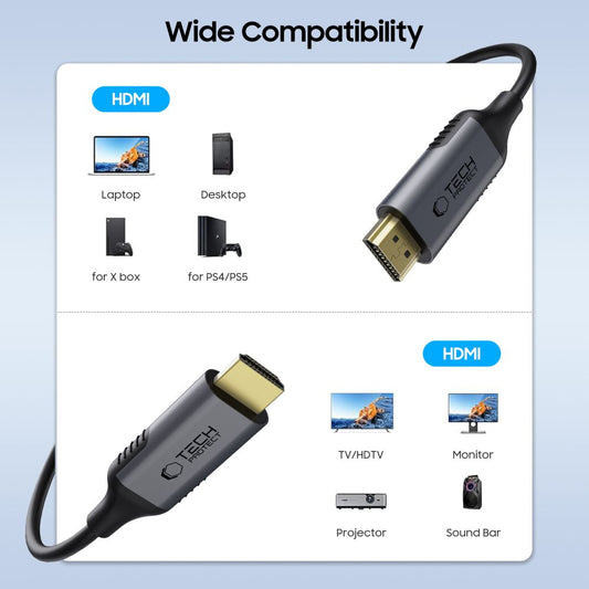 Cavo Video Tech-Protect Ultraboost II, HDMI - HDMI, 8K, 2m, Nero