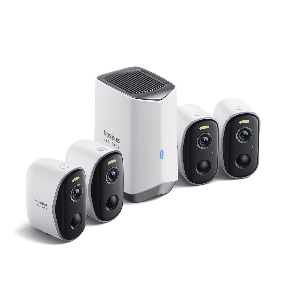 Baseus N1 Surveillance Camera, Wi-Fi, 2K, IP67, Outdoor, Set of 4 pieces ACSLH-01