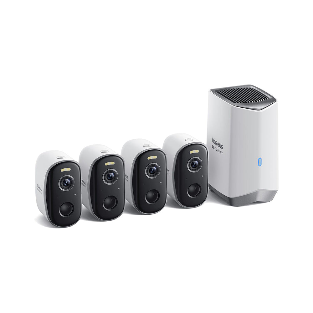 Baseus N1 Surveillance Camera, Wi-Fi, 2K, IP67, Outdoor, Set of 4 pieces ACSLH-01