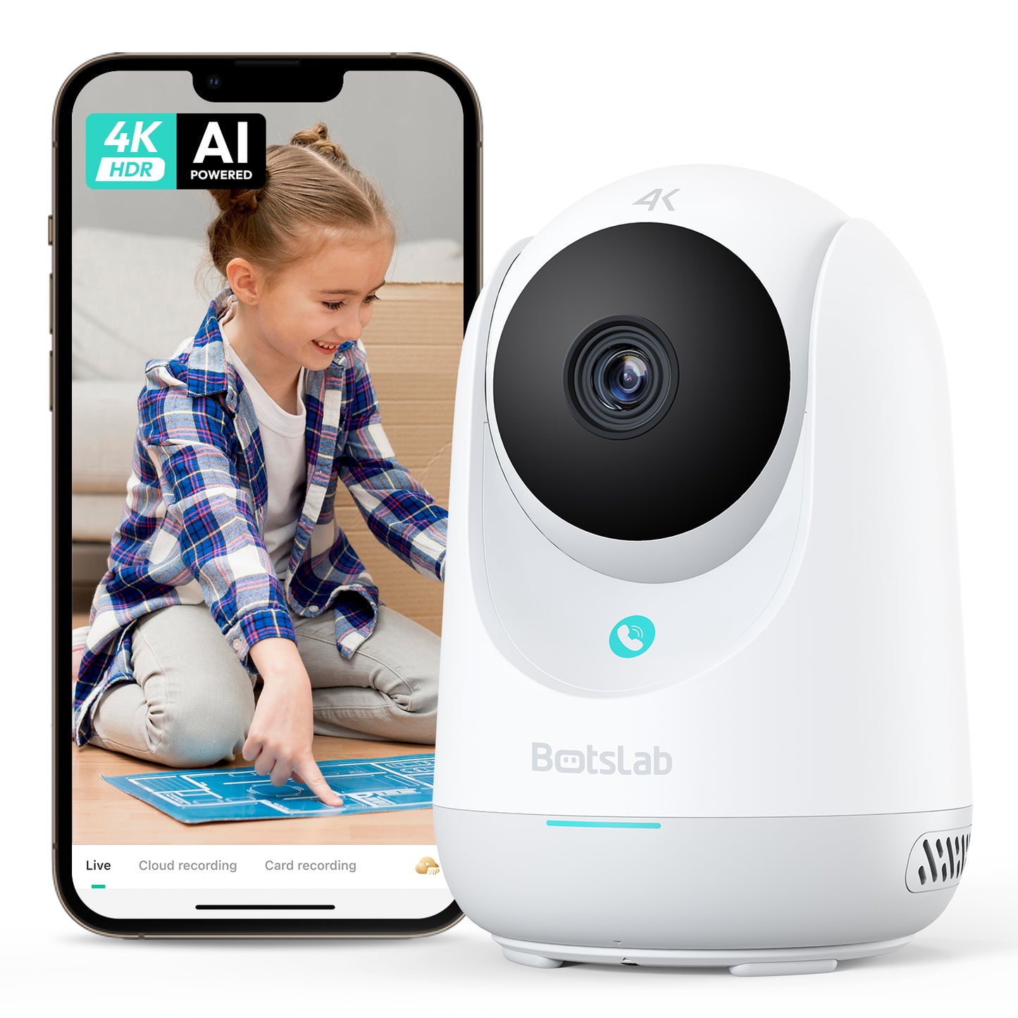 Telecamera di sorveglianza Botslab 3C Pro C224, Wi-Fi, 4K, per interni