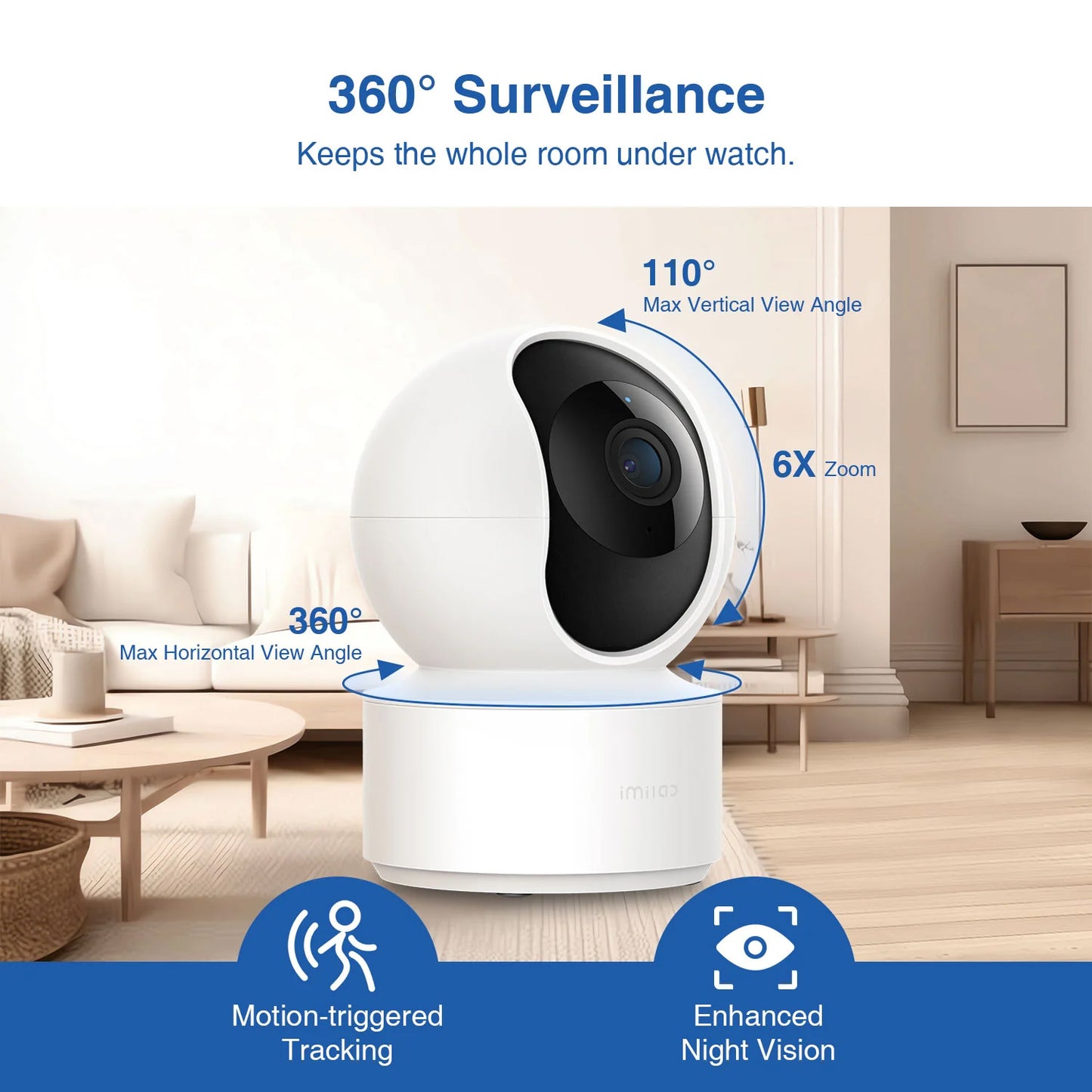 Telecamera di Sorveglianza iMILAB C21 MI, Wi-Fi, 2.5K, Interno