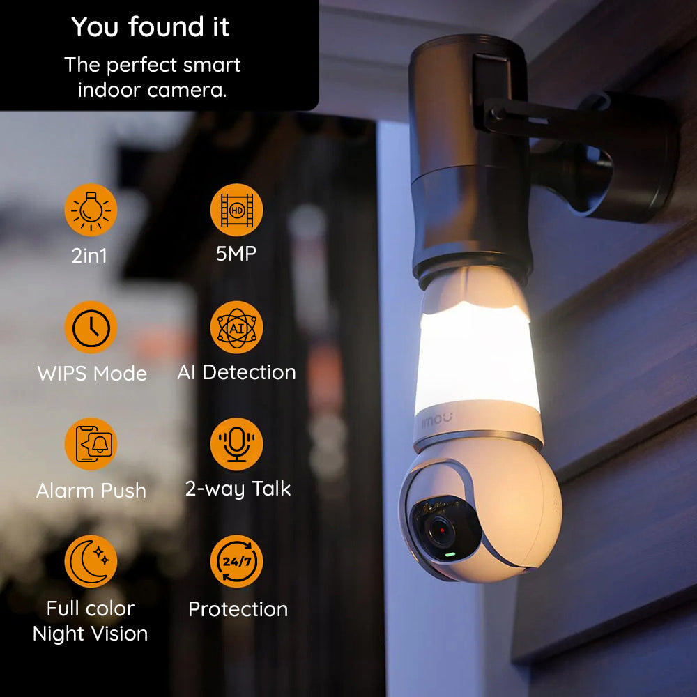 Telecamera di Sorveglianza Imou Bulb, Wi-Fi, 2K, Interno IPC-S6DP-5M0WEB-E27