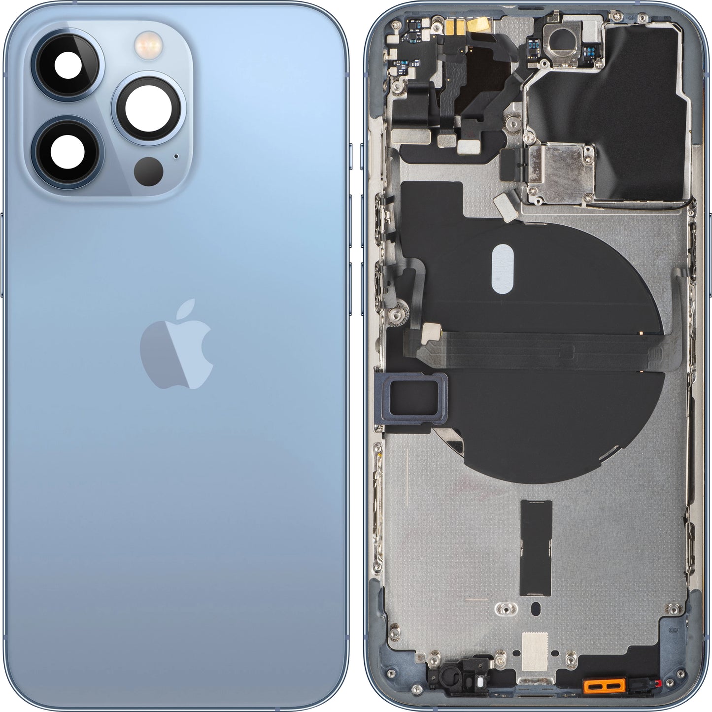 Apple iPhone 13 Pro Battery Cover, With Middle Case, Blue (Sierra Blue), Swap