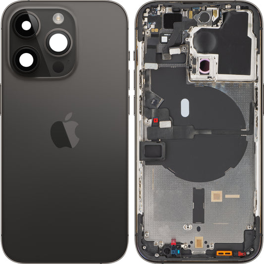 Apple iPhone 14 Pro Battery Cover, con custodia centrale, nero (Space Black), Swap