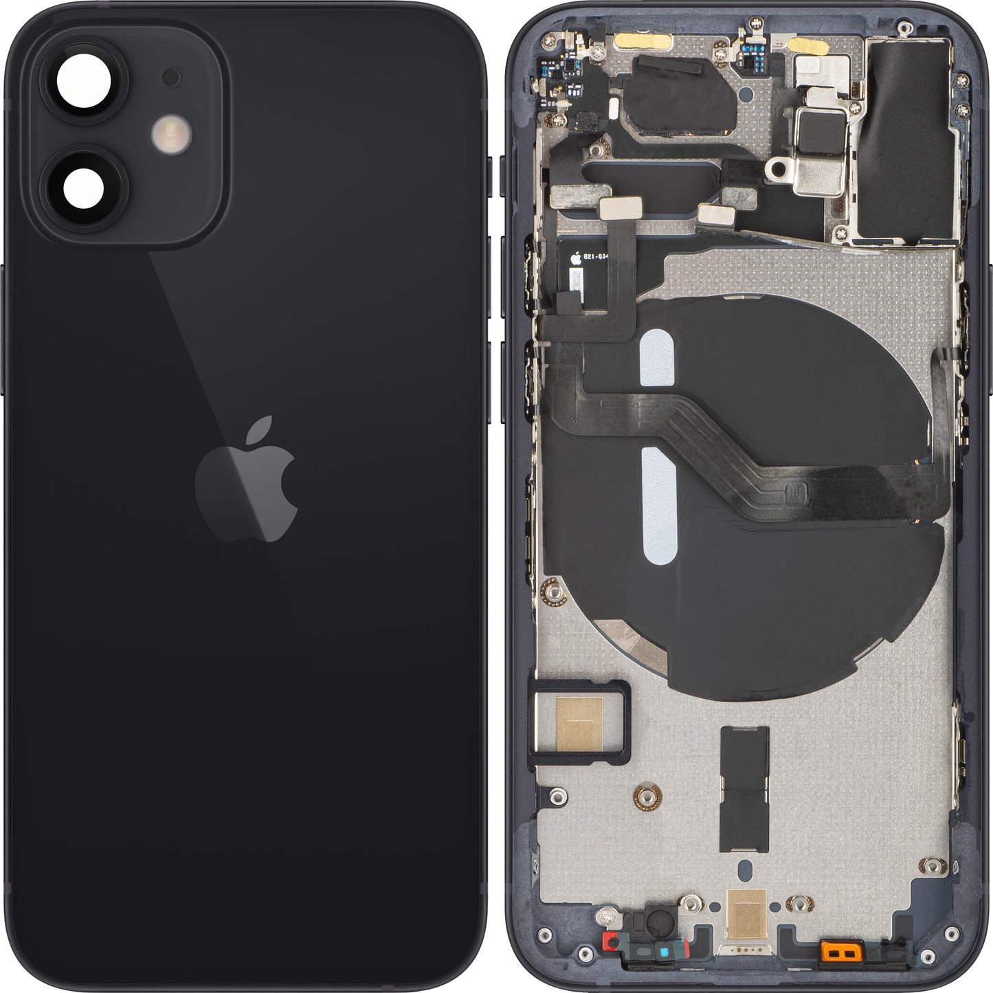 Coperchio della batteria di Apple iPhone 12 mini, con custodia centrale, nero, sostituzione