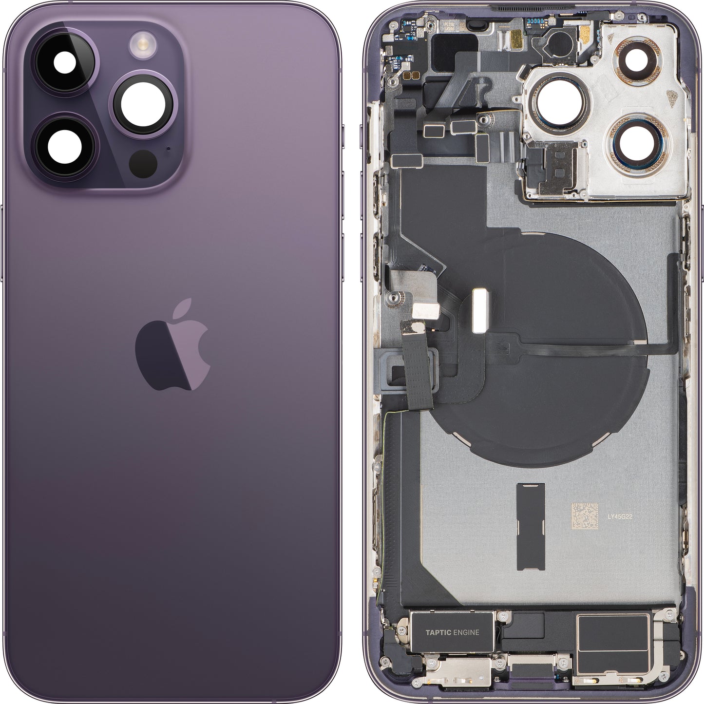 Coperchio Batteria Apple iPhone 14 Pro Max, Con Scocca Centrale, Completo di Parti, Viola (Deep Purple), Swap