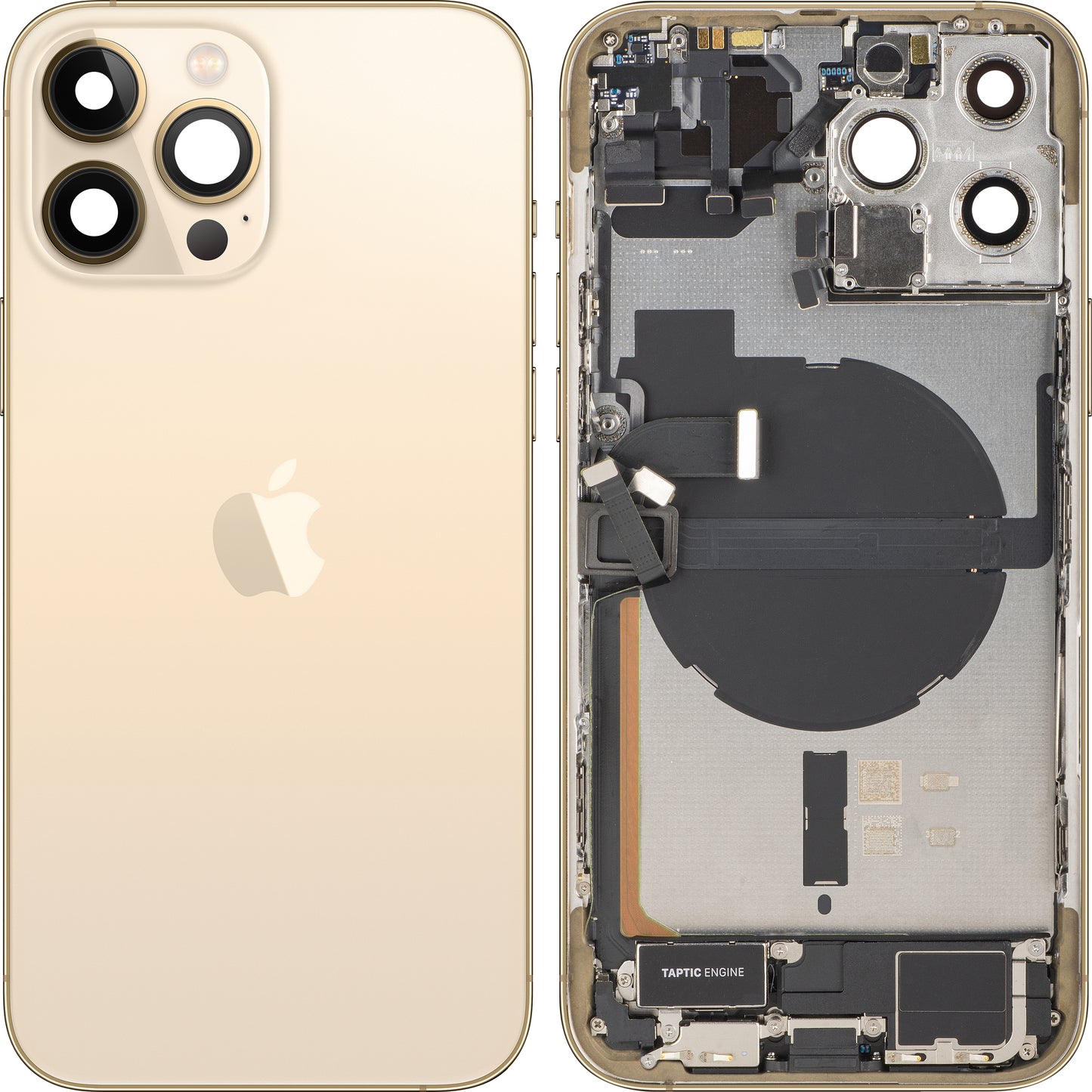 Apple iPhone 13 Pro Max Battery Cover, With Middle Frame, Full Parts, Gold, Swap