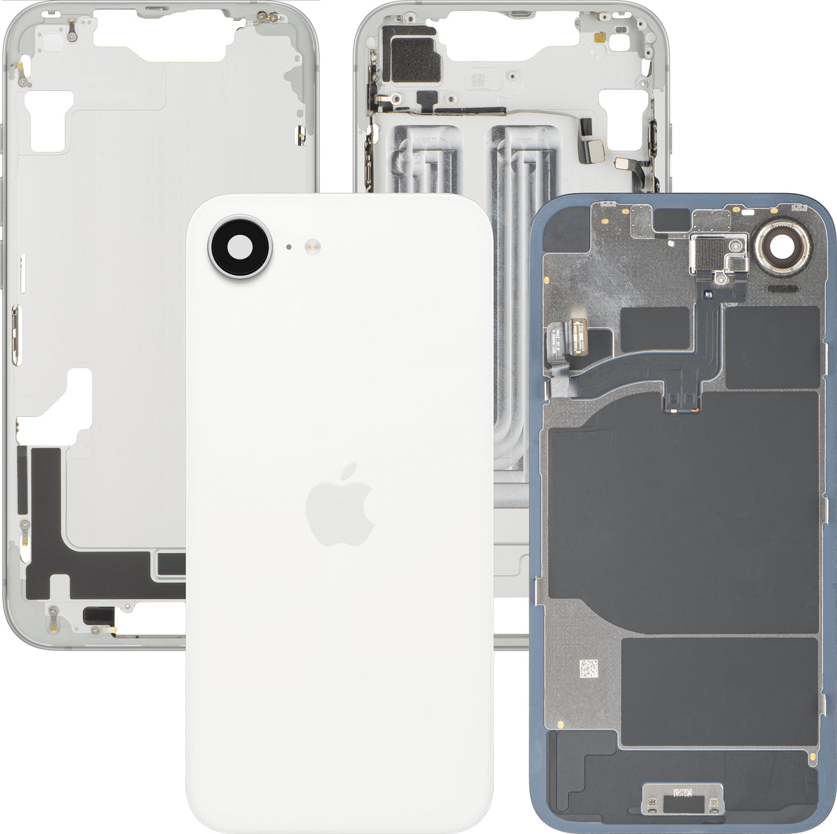 Cover Batteria Apple iPhone 16e, Con Scocca Centrale, Bianco, Swap Premium