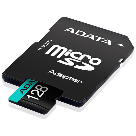 Scheda di Memoria microSDXC Adata Premier Pro, 128GB, Classe 10 / UHS-1 U3, Con Adattatore AUSDX128GUI3V30SA2-RA1