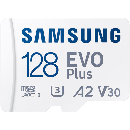 Scheda di memoria microSDXC Samsung Evo Plus, 128Gb, Classe 10 / UHS-1 U3, con adattatore MB-MC128SA/EU MB-MC128SA/EU