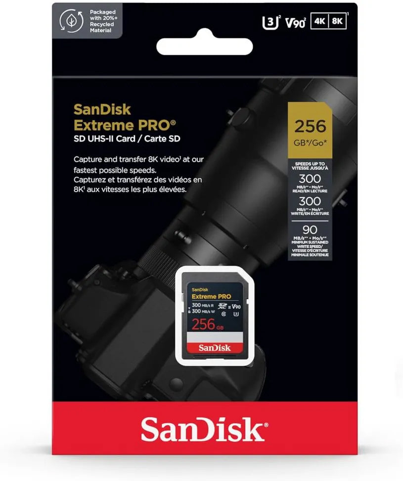 Scheda di memoria SDXC SanDisk Extreme Pro, 256Gb, Classe 10 / UHS-2 U3 SDSDXDM-256G-GN4IN