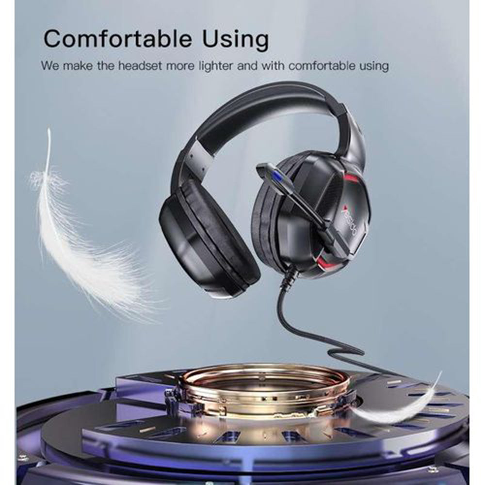 Cuffie Gaming 3.5mm Yesido EK01, RGB, 1.2m, Nere