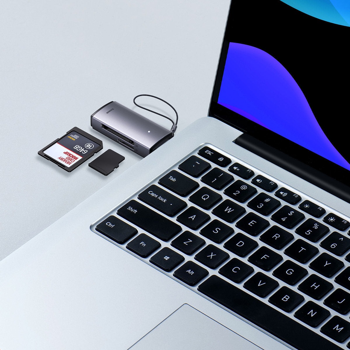 Baseus BS-OH069 USB Card Reader, SD - microSD, Grey WKQX060013