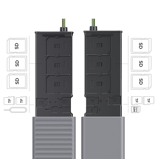 Lettore di schede USB / USB-C con Organizzatore UGREEN CM856 (55899), 2 x SD - microSD, Grigio