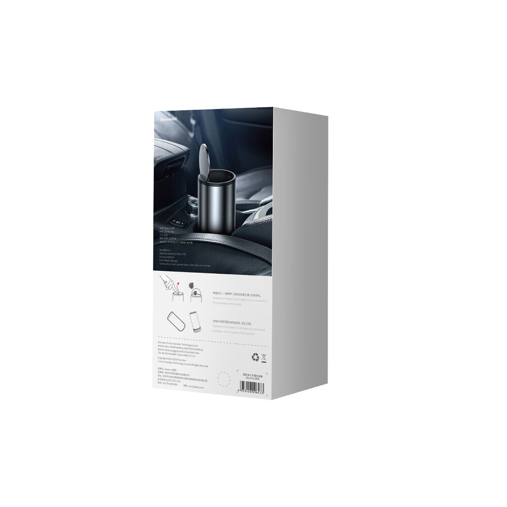 Cestino Auto Baseus Gentleman Style con 30 Sacchetti per Rifiuti, Nero CRLJT-01
