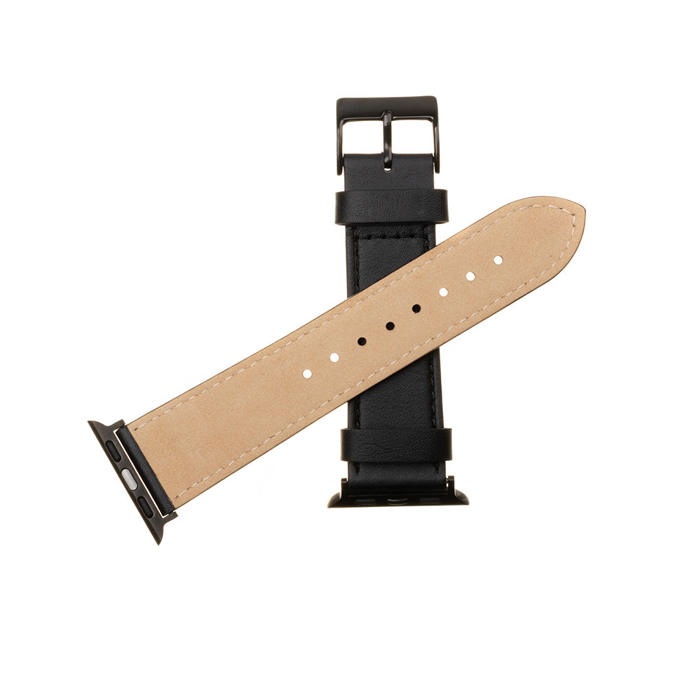 Cinturino Fixed Leather per Apple Watch 49mm / 46mm / 45mm / 44mm / 42mm Series, Nero