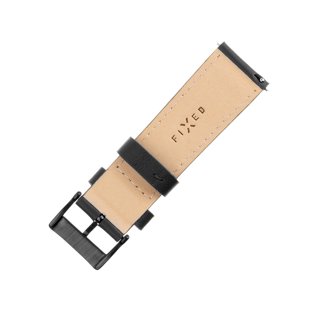 Cinturino Fixed Leather per Huawei Watch / Xiaomi Watch Series, 22mm, Nero.