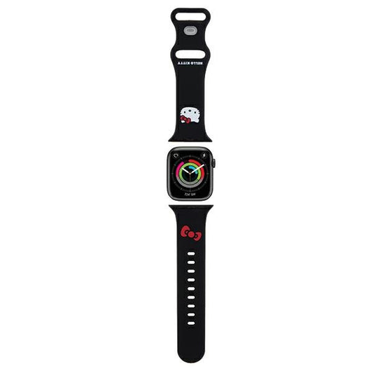 Cinturino Hello Kitty Silicone Kitty Head per Apple Watch 42mm / 41mm / 40mm / 38mm Series, Nero