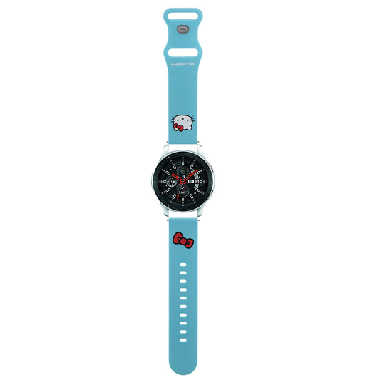 Cinturino Hello Kitty Silicone Kitty Head per Samsung Galaxy Watch / Huawei Watch 46mm / 45mm / 41mm Series, Blu