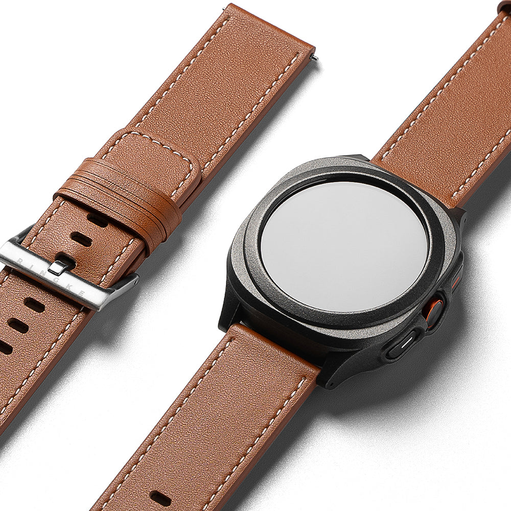 Ringke One Basic Bold Strap for Fossil Watch / Mobvoi Watch / Suunto Watch Series, 24mm, Brown