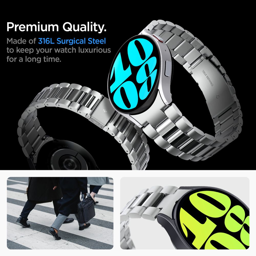 Cinturino Spigen Modern Fit per Samsung Galaxy Watch6 44mm, Argento AMP06498