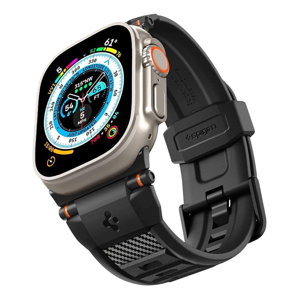 Spigen Rugged Band for Apple Watch 49mm / 46mm / 45mm / 44mm Series, Black AMP07105
