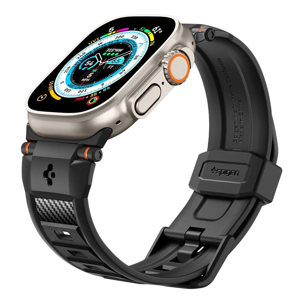 Spigen Rugged Band for Apple Watch 49mm / 46mm / 45mm / 44mm Series, Black AMP07105