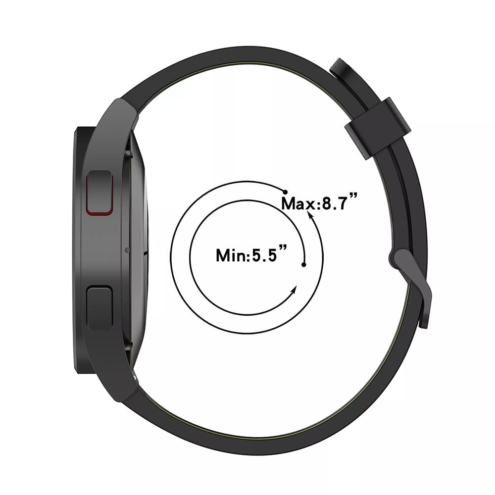 Cinturino Techsuit W002 per Huawei Watch / Xiaomi Watch Series, 22mm, Nero
