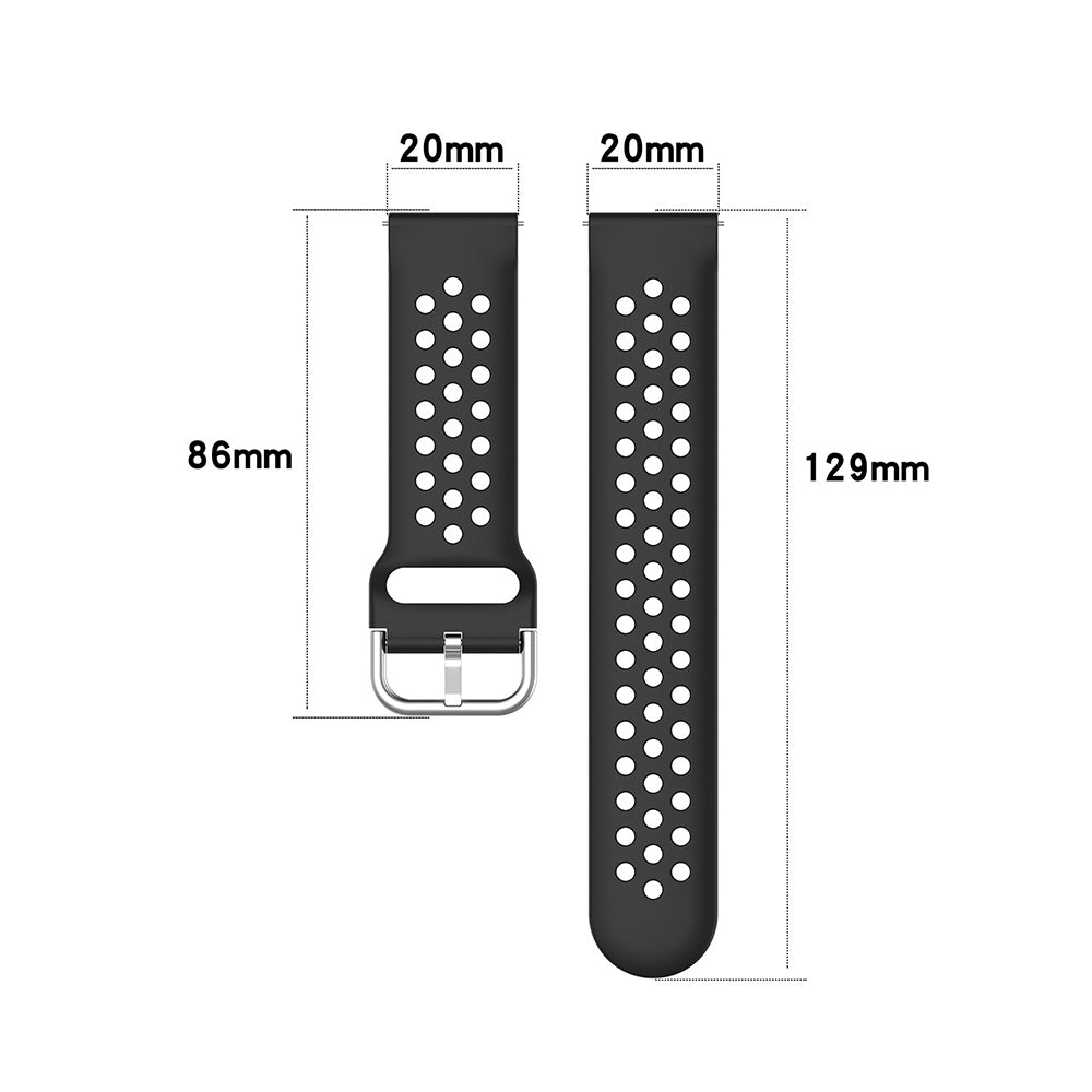 Cinturino Techsuit W004 per Samsung Galaxy Watch / Huawei Watch Series, 20mm, Nero