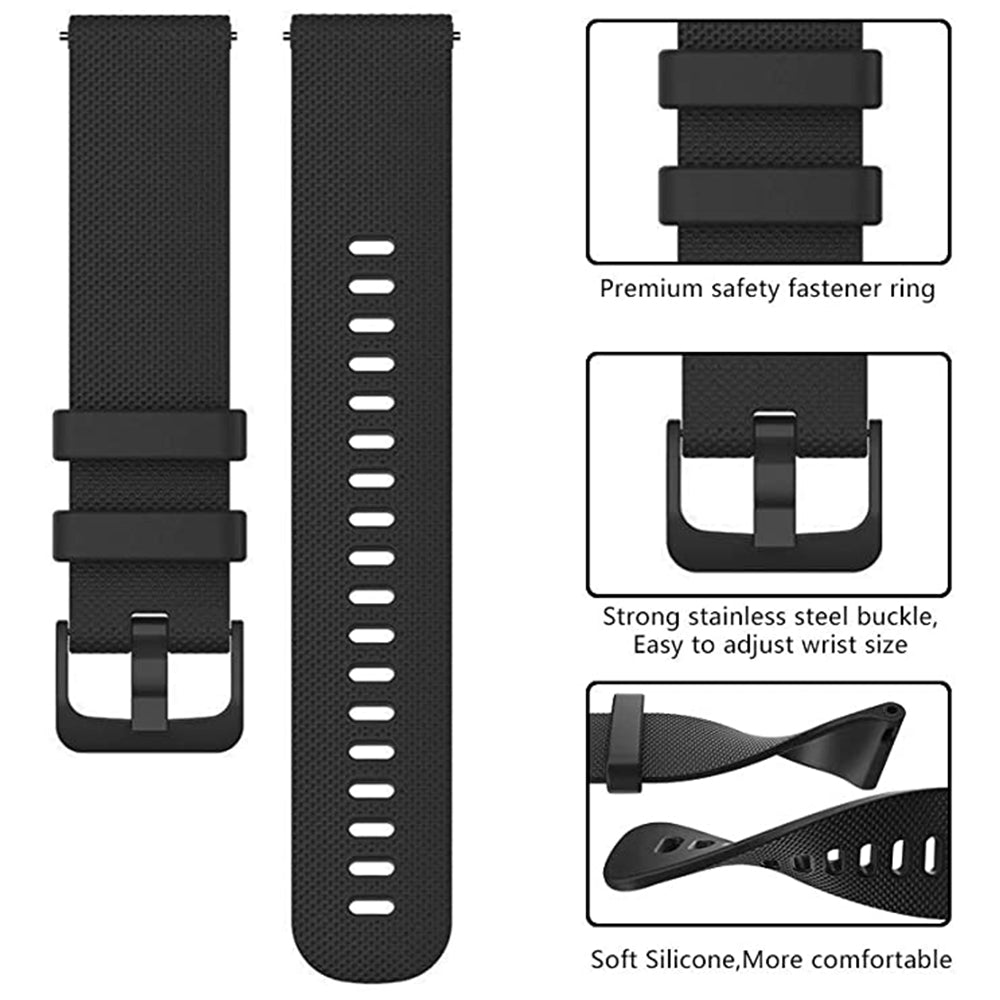 Cinturino Techsuit W006 per Samsung Galaxy Watch / Huawei Watch Series, 20mm, Nero