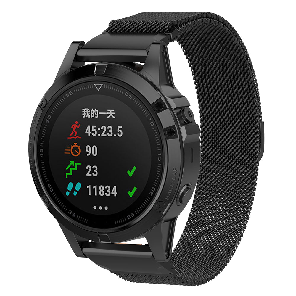 Cinturino Techsuit W009 per Garmin Watch Fenix / Forerunner Series, 22mm, Nero