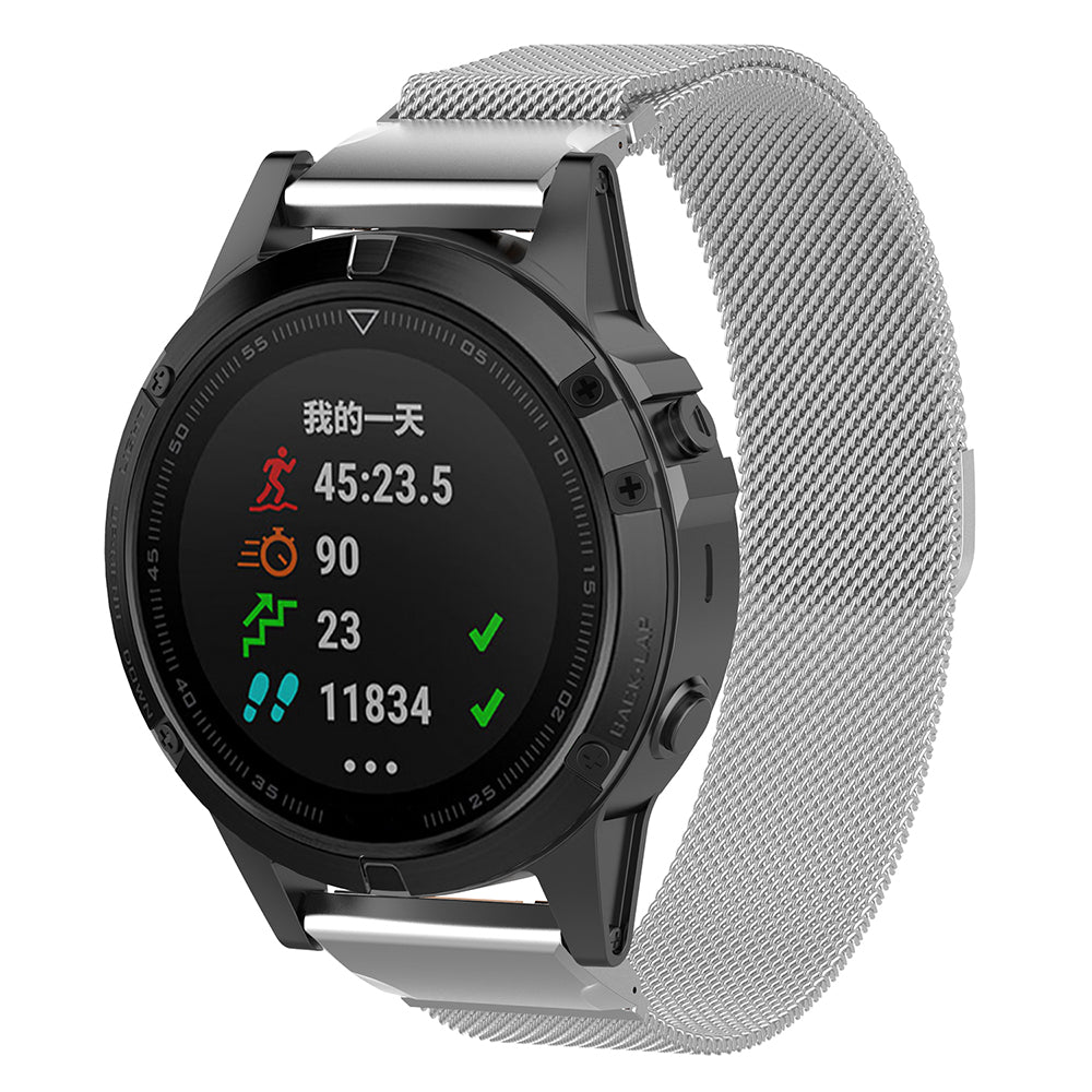 Cinturino Techsuit W009 per Garmin Watch Fenix Series, 26mm, Argento