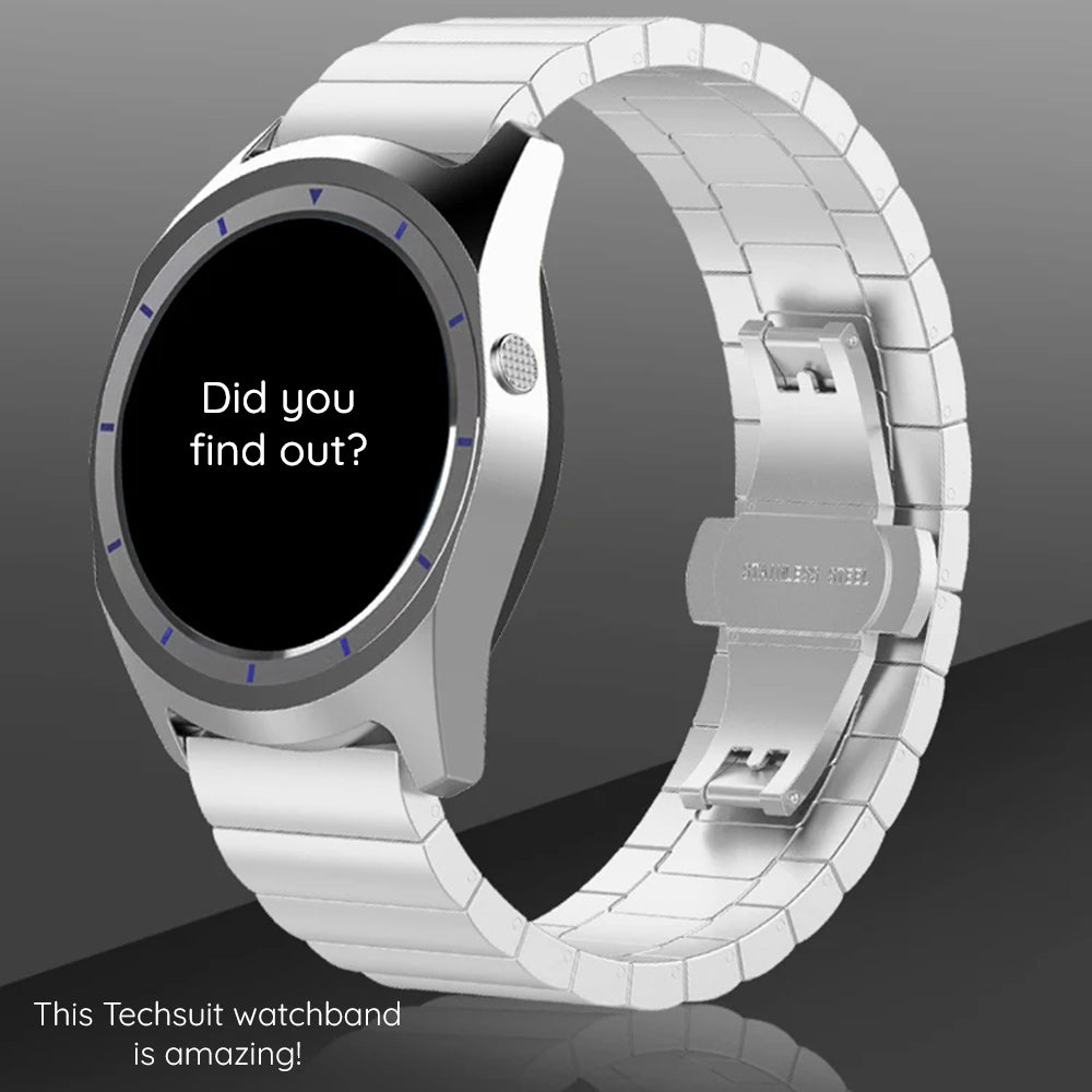 Cinturino Techsuit W012 per Huawei Watch / Xiaomi Watch Series, 22mm, Argento