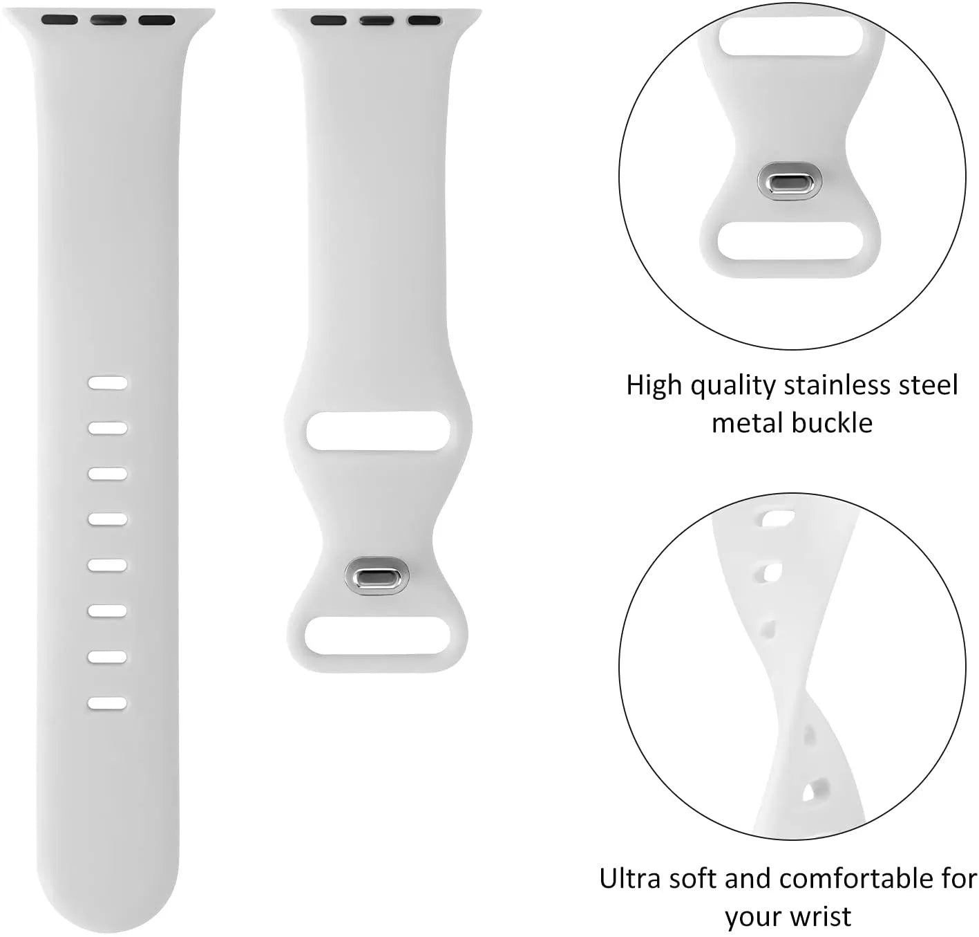 Cinturino Techsuit W031 per Apple Watch 49mm / 46mm / 45mm / 44mm / 42mm Series, Grigio