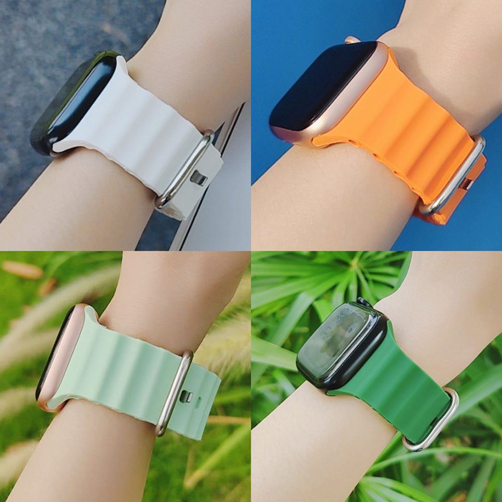 Techsuit W038 Strap for Apple Watch 49mm / 46mm / 45mm / 44mm / 42mm Series, Dark Red