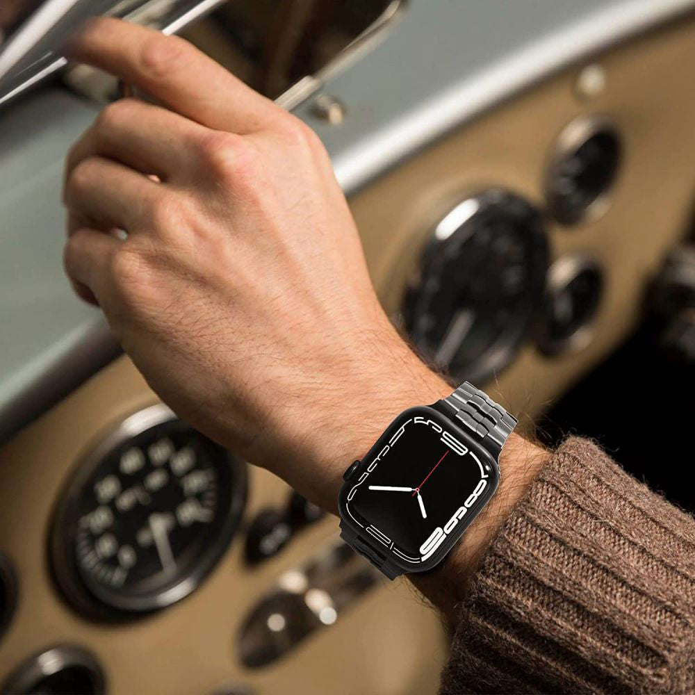 Cinturino Techsuit W063 per Apple Watch 49mm / 46mm / 45mm / 44mm / 42mm Series, Nero Arancione
