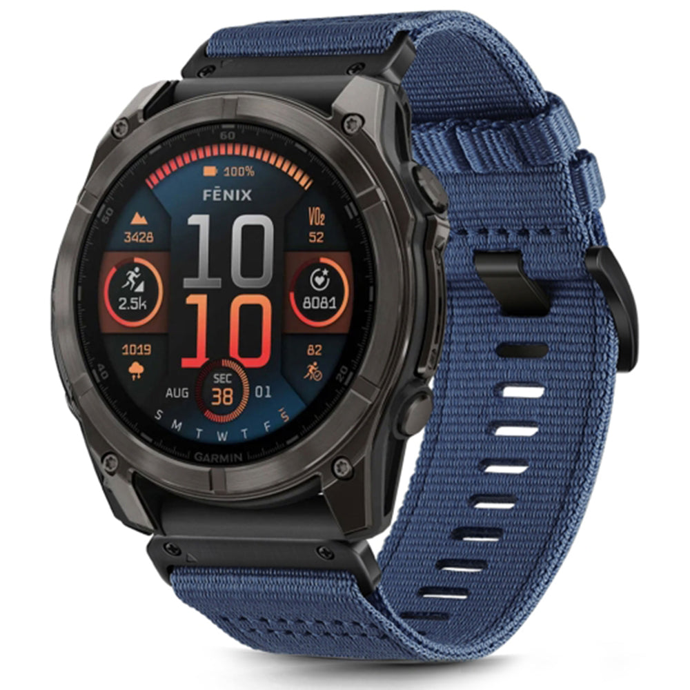Cinturino Techsuit W070 per Garmin Watch Fenix / Forerunner / Approach Series, 22mm, Blu navy