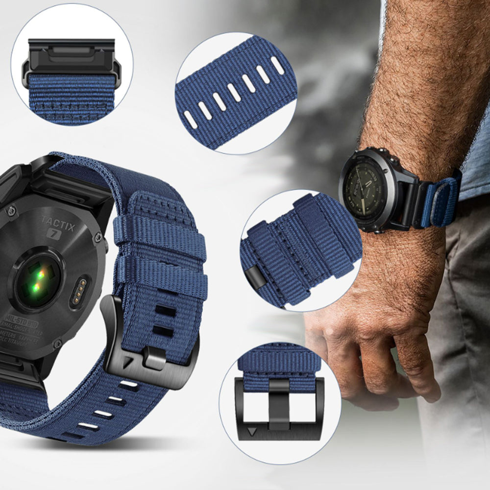 Cinturino Techsuit W070 per Garmin Watch Fenix / Forerunner Series, 22mm, Verde Scuro