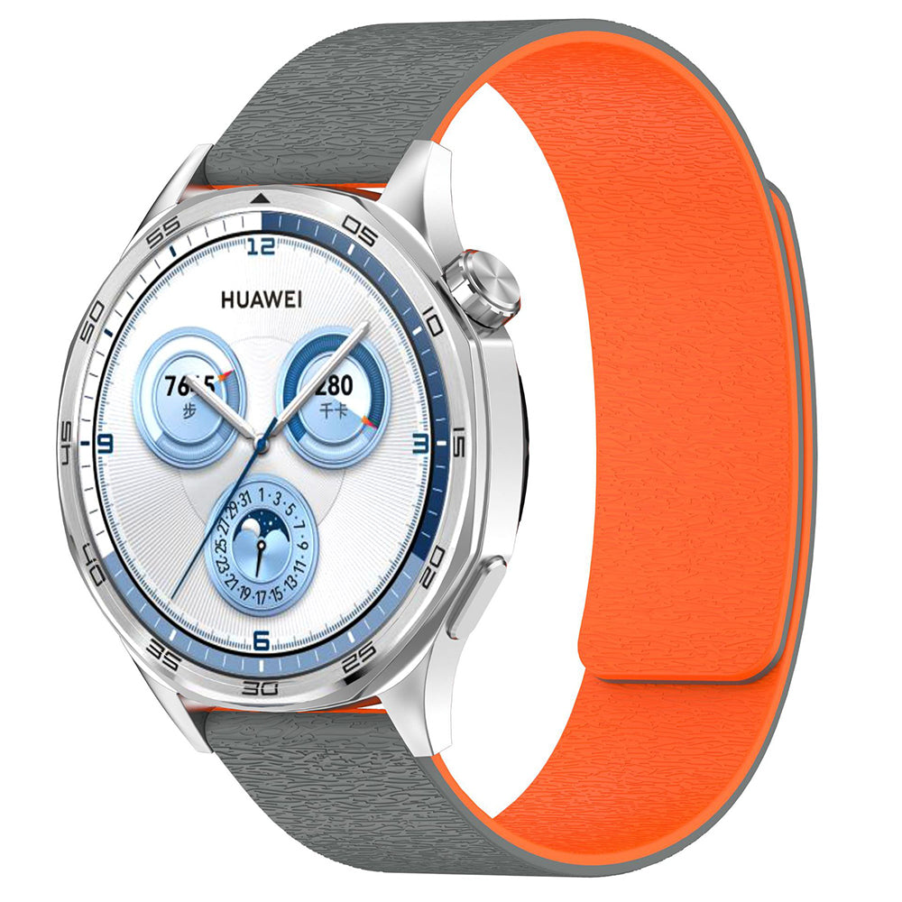 Cinturino Techsuit W074 per Huawei Watch / Garmin Watch Series, 18mm, Grigio Arancione