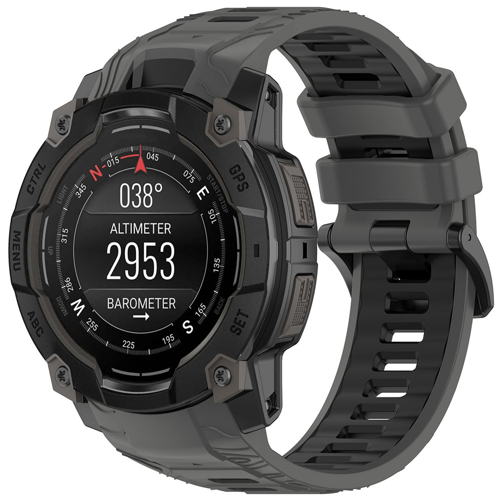 Cinturino Techsuit W077 per Garmin Instinct 3 45mm Solar / Instinct 3 45mm, Grigio