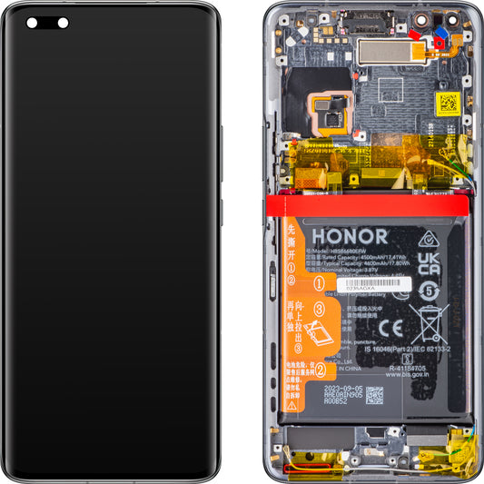 Display touchscreen Touchscreen Honor Magic4 Pro, con cornice e batteria, nero, Service Pack 0235AGXA