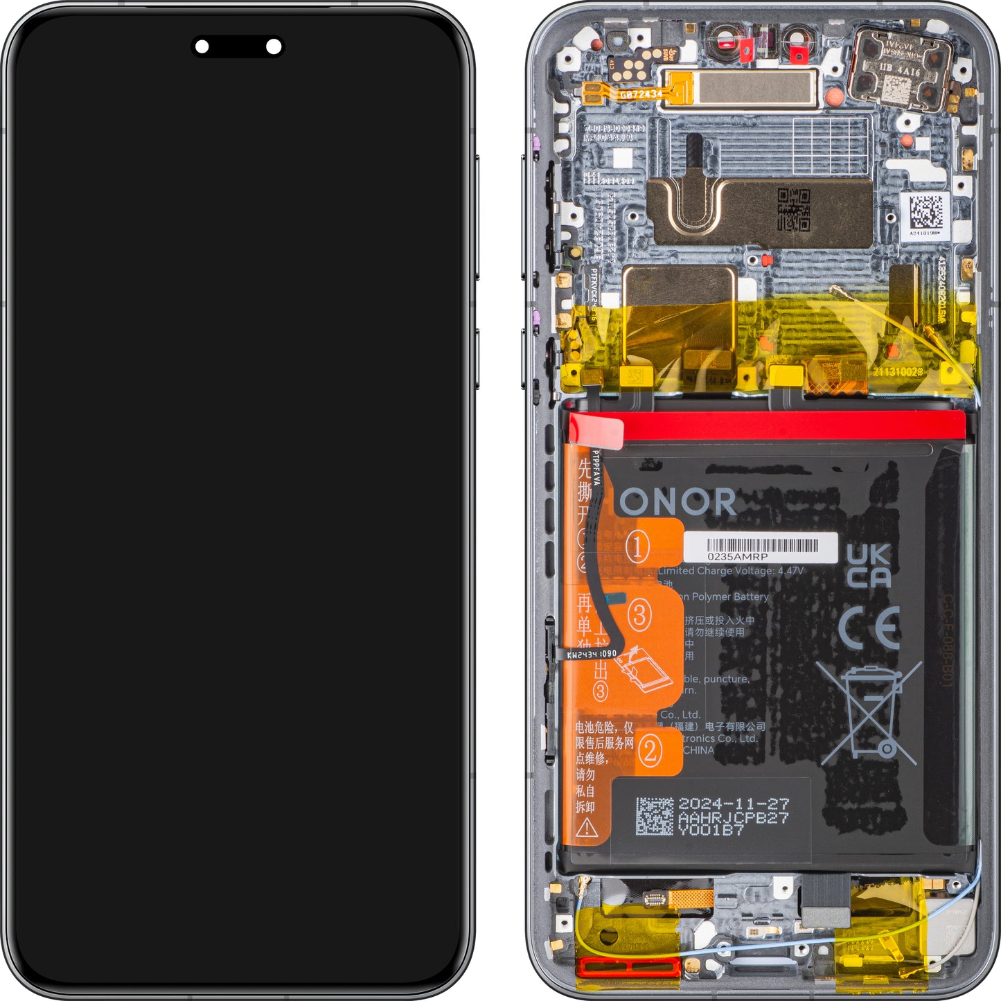 Display con Touchscreen Honor Magic7 Pro, con Cornice e Batteria, Nero, Service Pack 0235AMRM